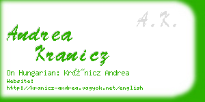 andrea kranicz business card